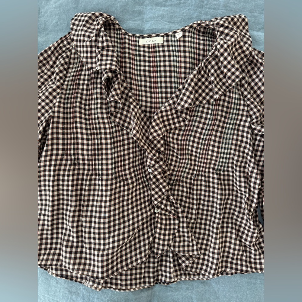 🍂 Doen Hardy top in Delphine Plaid size Large. *see notes pls - Picture 15 of 16